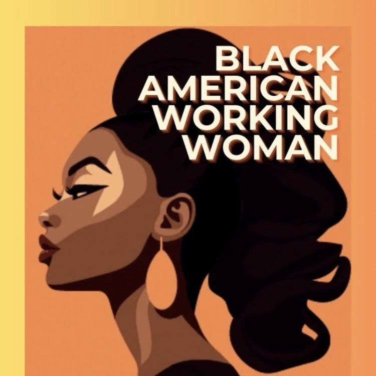 black american working woman poster - orange